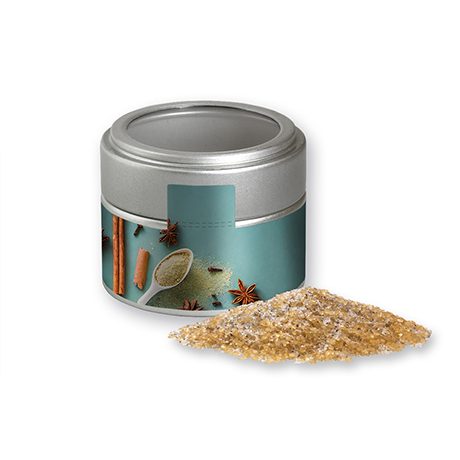 Vanillezucker, ca. 85g, Metalldose Mini mit Sichtfenster silber, myfitmix