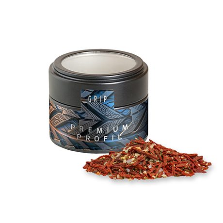 Weihnachts Gewürzmischung Salat, ca. 50g, Metalldose Mini mit Sichtfenster schwarz, myfitmix