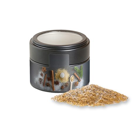 Vanillezucker, ca. 85g, Metalldose Mini mit Sichtfenster schwarz, myfitmix