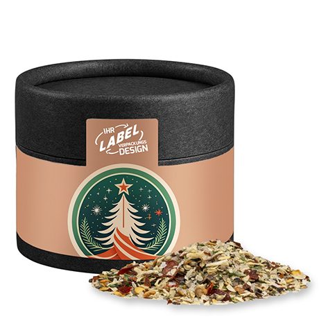 Weihnachts Gewürzmischung Braten, ca. 30g, Kraftpapierdose Mini schwarz, myfitmix
