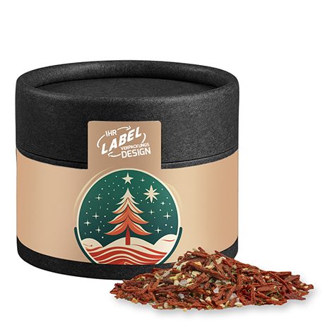 Weihnachts Gewürzmischung Salat, ca. 30g, Kraftpapierdose Mini schwarz, myfitmix