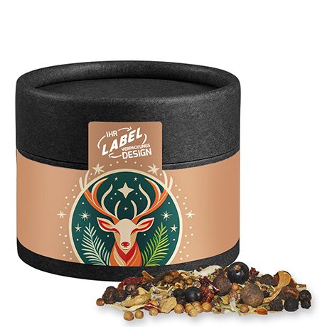 Weihnachts Gewürzmischung Wild, ca. 30g, Kraftpapierdose Mini schwarz, myfitmix