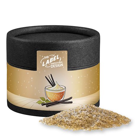 Vanillezucker, ca. 55g, Kraftpapierdose Mini schwarz, myfitmix