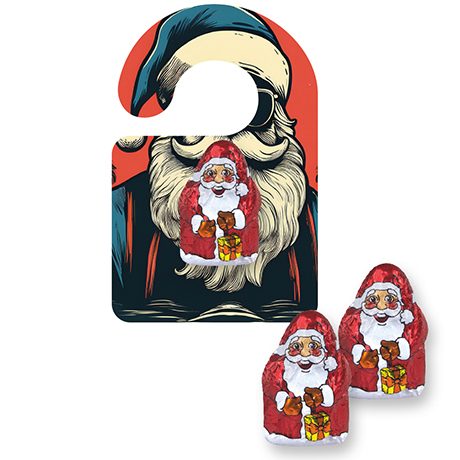 Mini Schoko-Weihnachtsmänner, ca. 7g, Flyer Mini Hänger, myfitmix