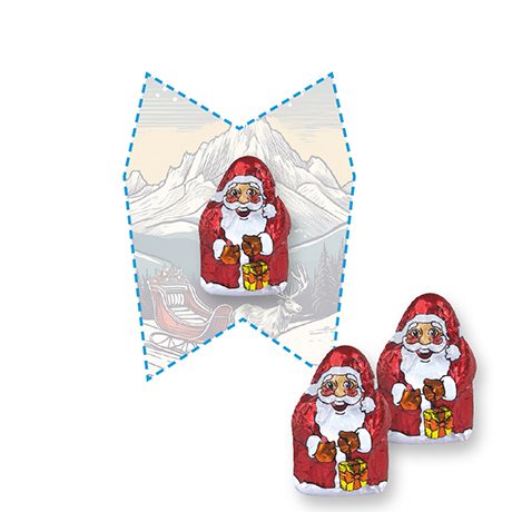 Mini Schoko-Weihnachtsmänner, ca. 7g, Flyer Mini eigene Form, myfitmix