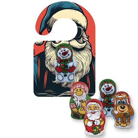 Schoko-Weihnachts Mix, ca. 7g, Flyer Mini Hänger, myfitmix