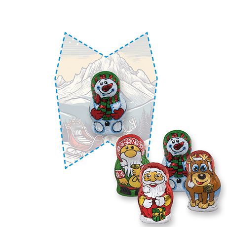 Schoko-Weihnachts Mix, ca. 7g, Flyer Mini eigene Form, myfitmix