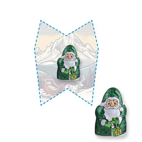 Mini Schoko-Weihnachtsmänner vegan, ca. 7g, Flyer Mini eigene Form, myfitmix