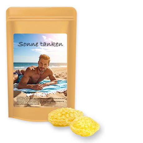 Zitronenbonbons mit Vitamin D, ca. 80g, Standbeutel Midi, myfitmix