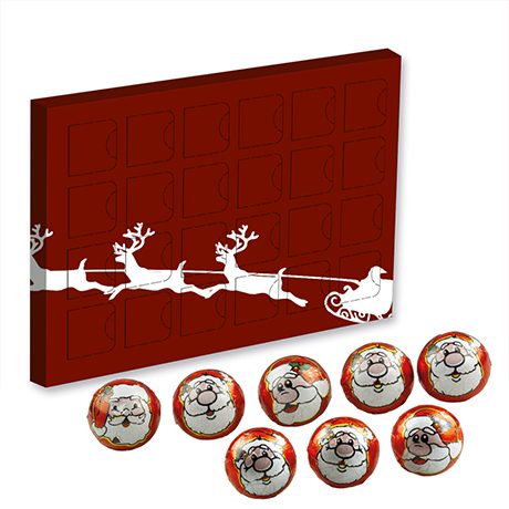 Schoko-Haselnuss-Pralinen, ca. 168g, Adventskalender Midi, myfitmix
