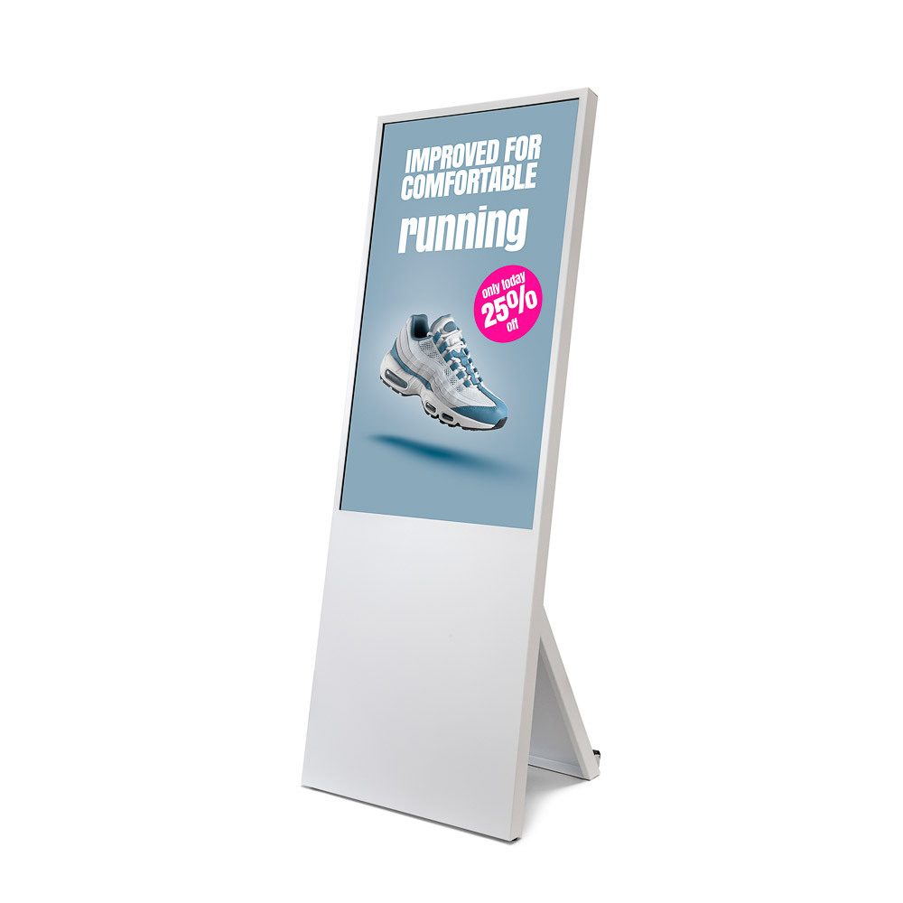 Digitaler Kundenstopper Spectrum 43" mit Samsung-Bildschirm Weiß, Showdown Displays