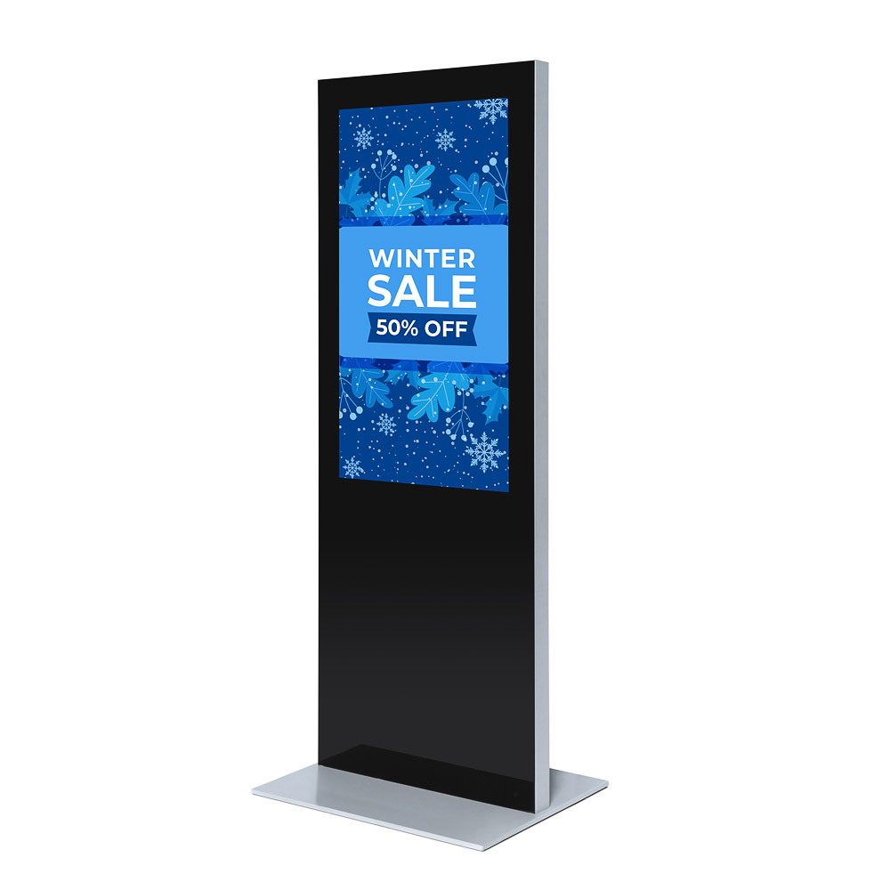 Digitale Infostele Slim mit 50" Samsung-Bildschirm und Touch-Folie, Showdown Displays