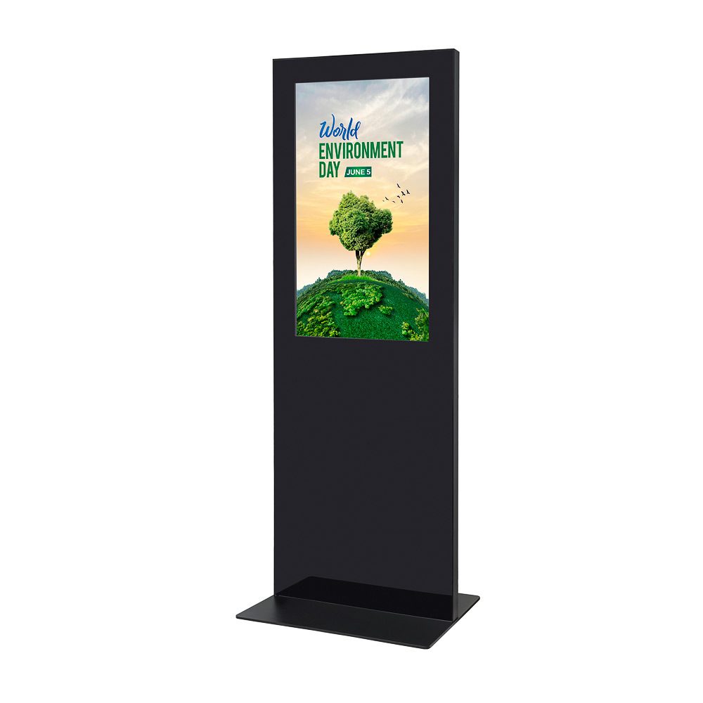 Digitale Infostele Slim Schwarz 43" mit Samsung-Bildschirm, Showdown Displays