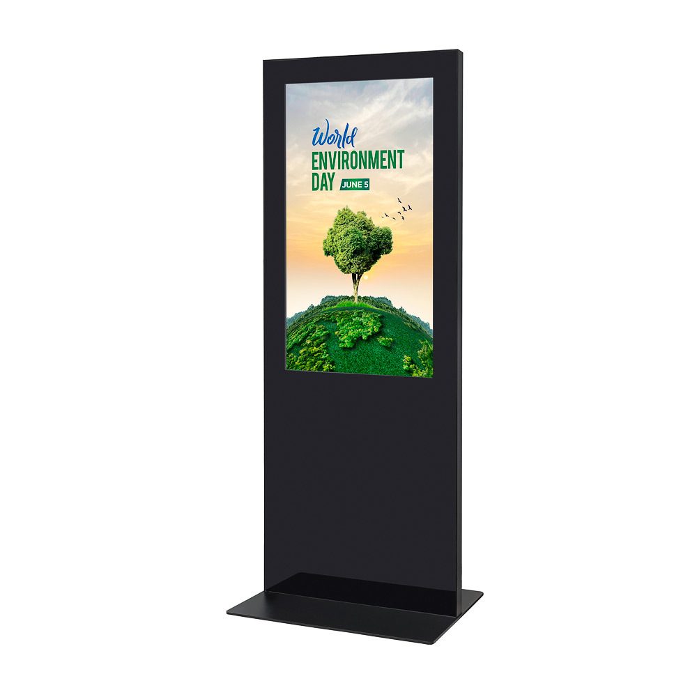 Digitale Infostele Slim Schwarz 50" mit Samsung-Bildschirm, Showdown Displays