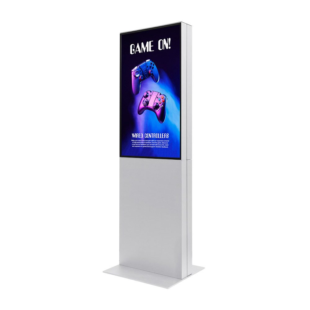 Digitale Smart Line Infostele doppelseitig 43" mit Samsung-Bildschirm Weiß, Showdown Displays