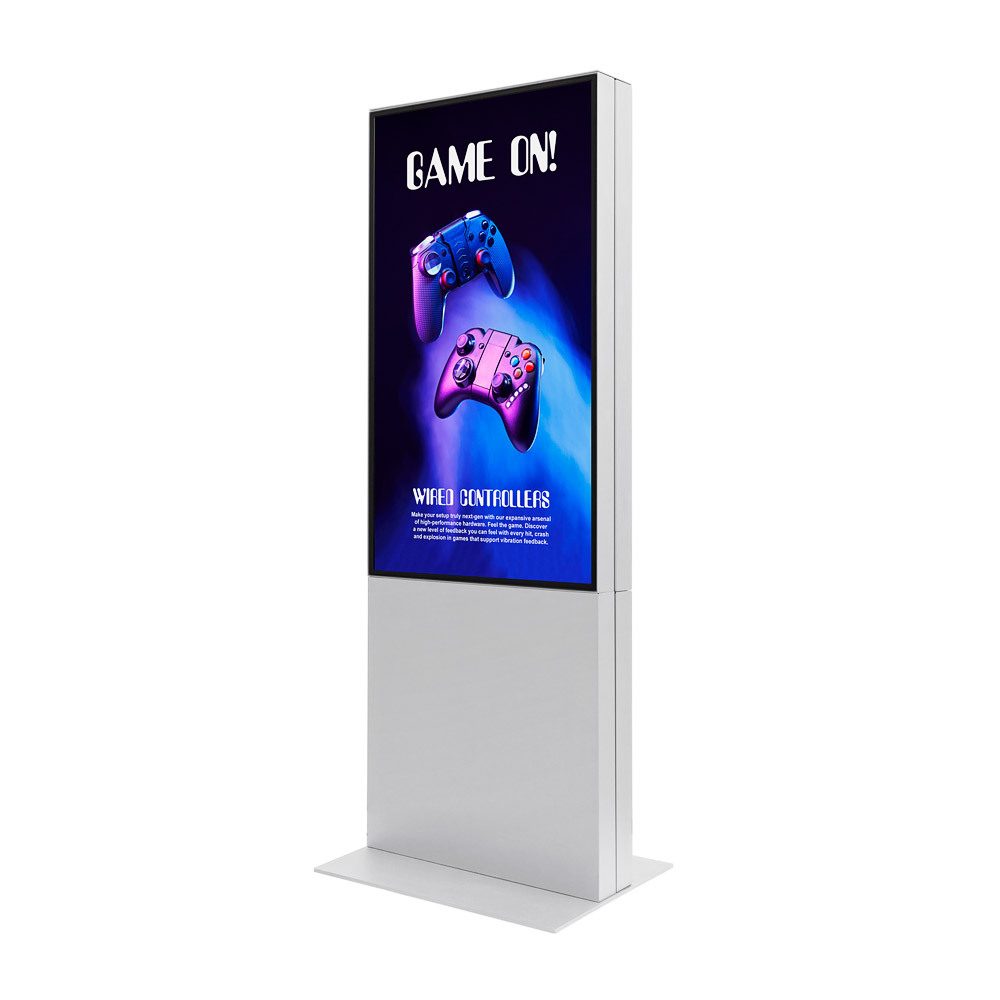 Digitale Smart Line Infostele doppelseitig 50" mit Samsung-Bildschirm Weiß, Showdown Displays