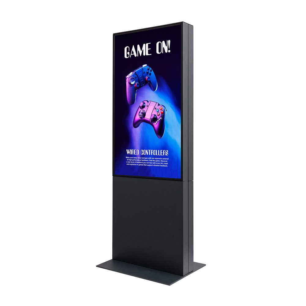 Digitale Smart Line Infostele doppelseitig 50" mit Samsung-Bildschirm, Showdown Displays