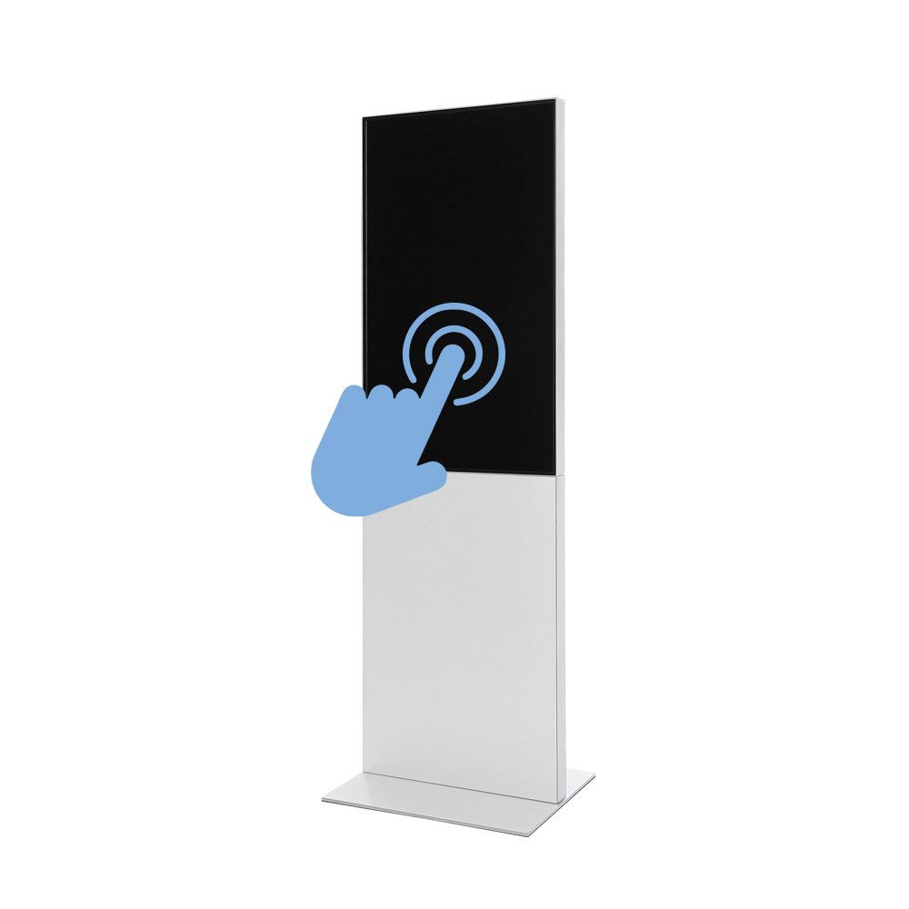 Smart Line Digitale Infostele mit 43" Samsung-Bildschirm und Touchscreen Weiß, Showdown Displays