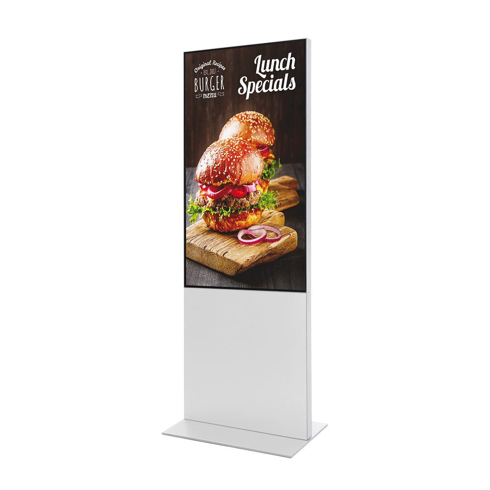 Smart Line Digitale Infostele mit 55" Samsung-Bildschirm Weiß, Showdown Displays
