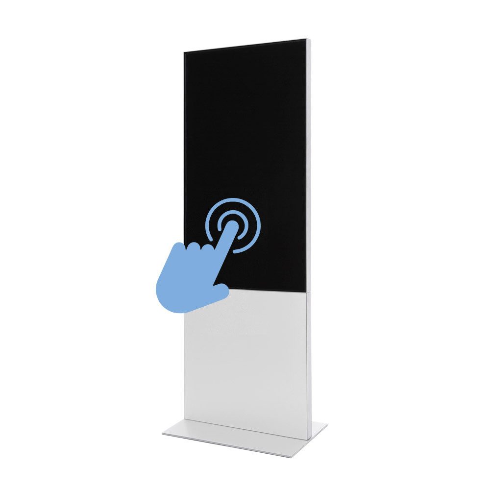 Smart Line Digitale Infostele mit 55" Samsung-Bildschirm und Touchscreen Weiß, Showdown Displays