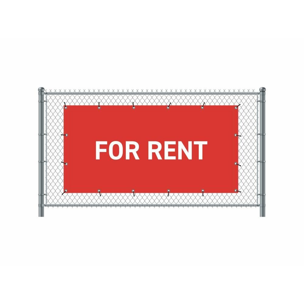 Zaun-Banner 200 x 100 cm Motiv „Zu Vermieten“ Englisch Rot, Showdown Displays