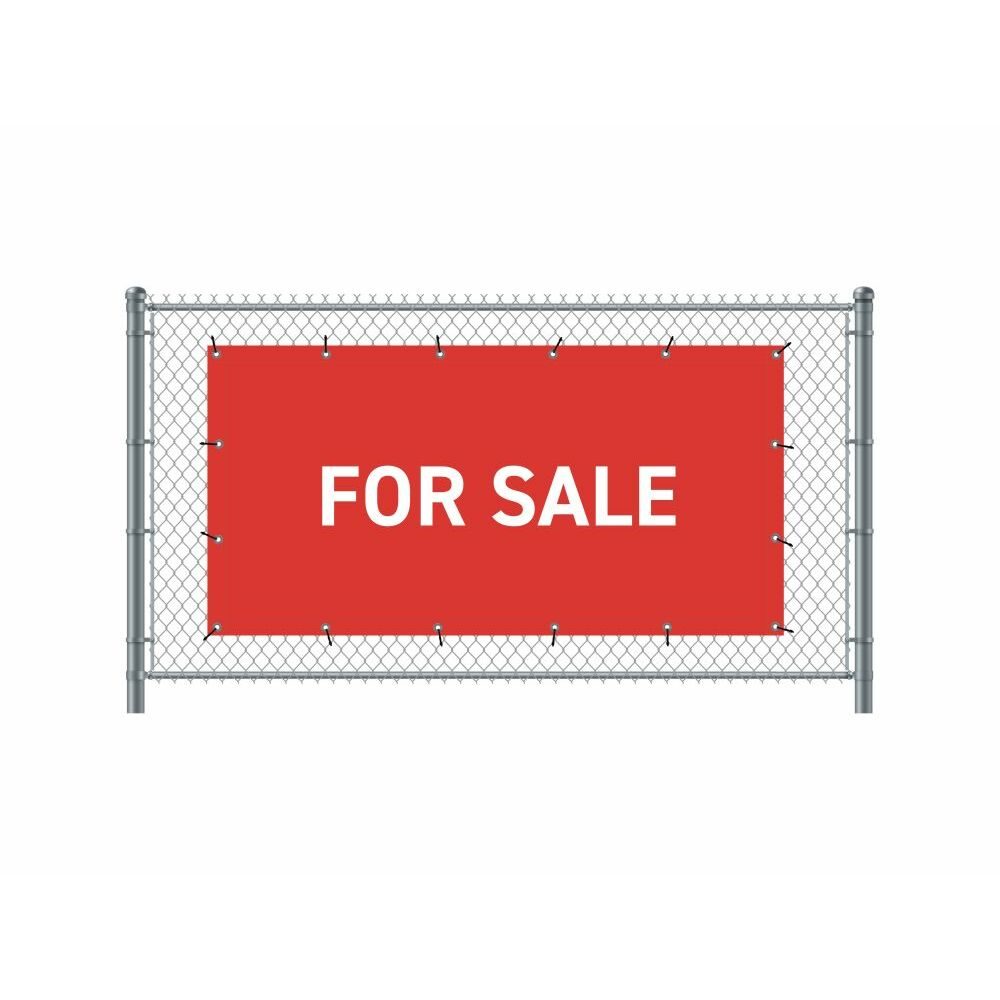 Zaun-Banner 200 x 100 cm Motiv „Zu Verkaufen“ Englisch Rot, Showdown Displays