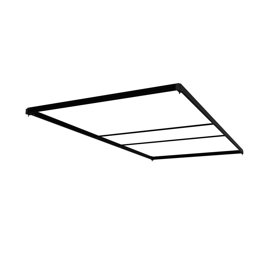 FlexFrame Dach 120 x 250 cm Schwarz (inkl. Extension Set 50 cm)