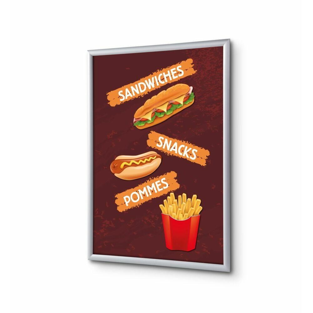 Klapprahmen A4 Komplettset Motiv „Snacks“ Deutsch, Showdown Displays
