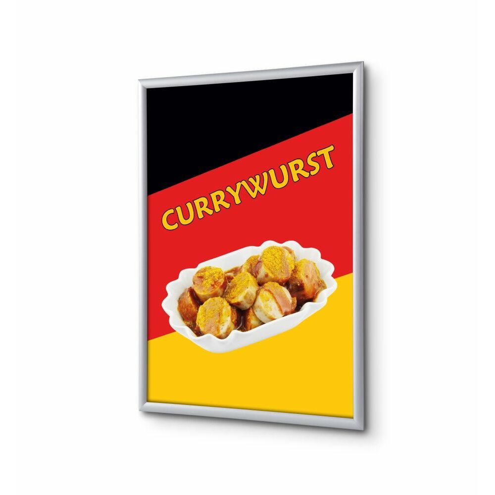 Klapprahmen A4 Komplettset Motiv „Currywurst“, Showdown Displays