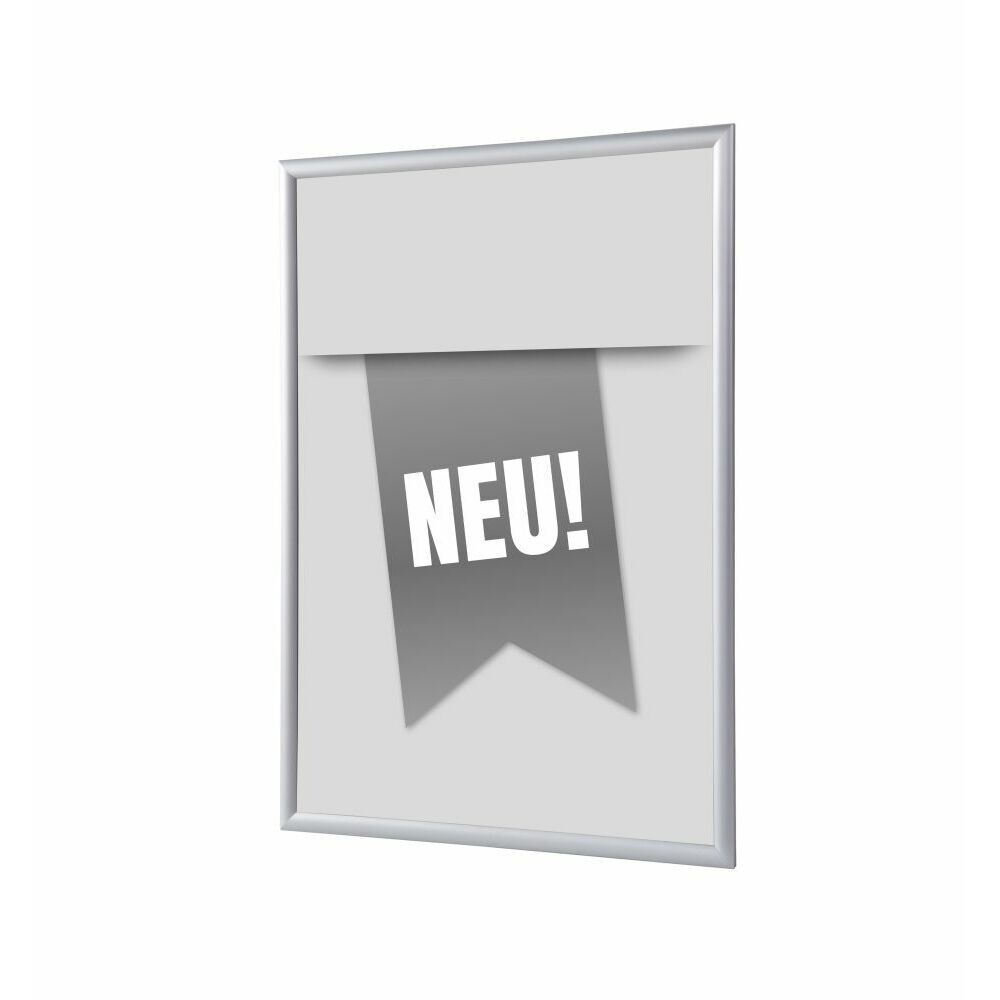 Klapprahmen A4 Komplettset Motiv „Neu“ Grau Deutsch, Showdown Displays