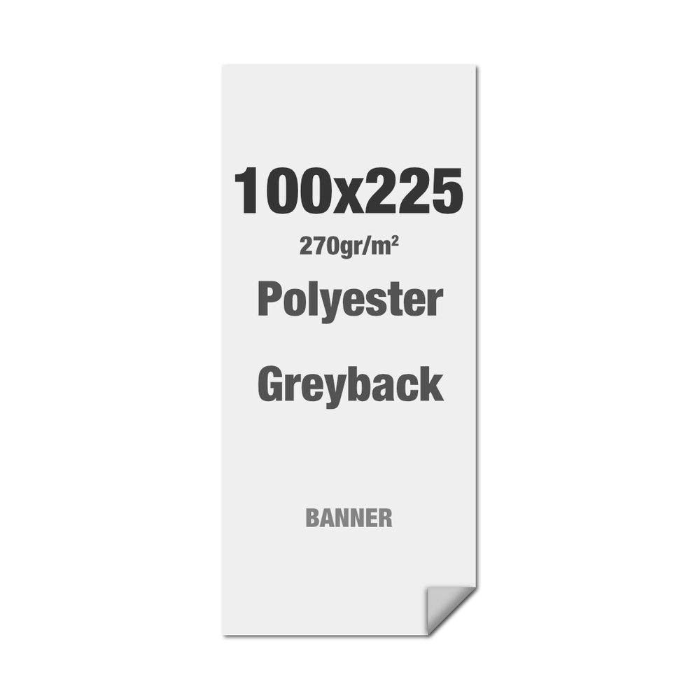 Polyester-Greyback 270 g/m² 100 x 225 cm - inkl. Alu-Streifen - PVC-Frei, Showdown Displays