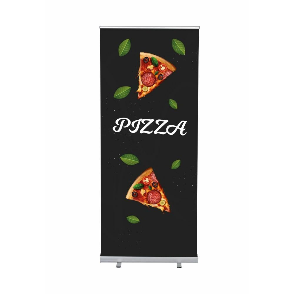 Roll-Banner Budget 85 Komplettset Motiv „Pizza“, Showdown Displays