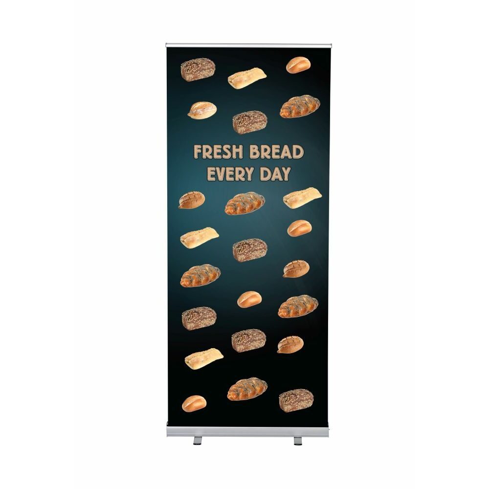 Roll-Banner Budget 85 Komplettset Motiv „Brot“ Englisch, Showdown Displays