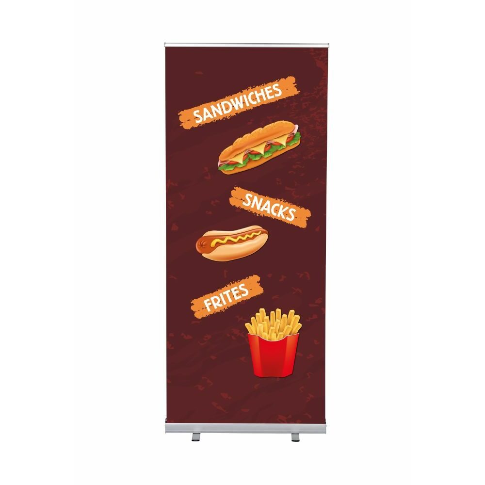 Roll-Banner Budget 85 Komplettset Motiv „Snacks“ Englisch, Showdown Displays