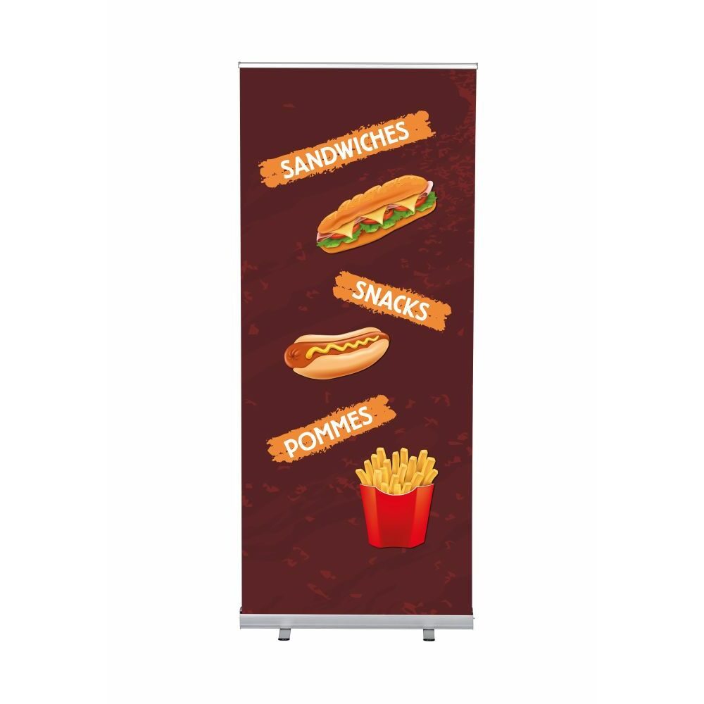 Roll-Banner Budget 85 Komplettset Motiv „Snacks“ Deutsch, Showdown Displays