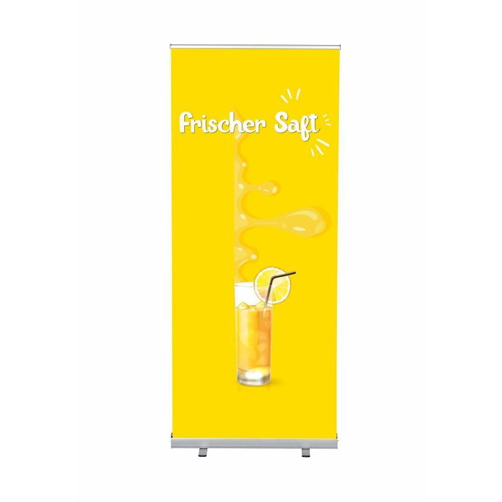 Roll-Banner Budget 85 Komplettset Motiv „Frischer Saft“ Deutsch, Showdown Displays