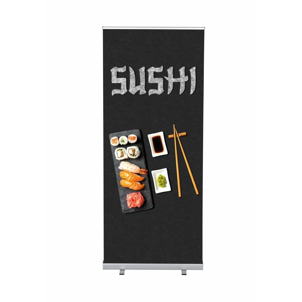 Roll-Banner Budget 85 Komplettset Motiv „Sushi“, Showdown Displays
