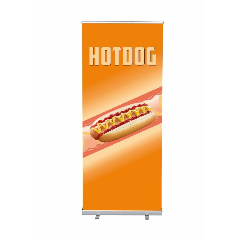 Roll-Banner Budget 85 Komplettset Motiv „Hot Dog“ Englisch, Showdown Displays