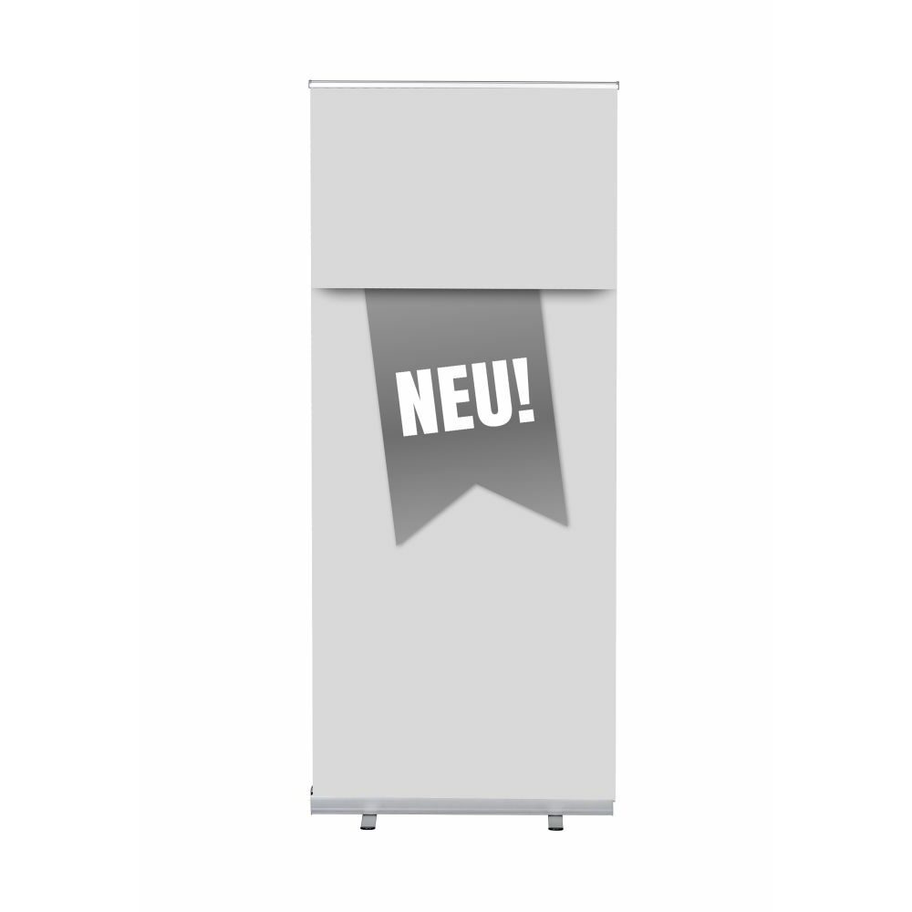 Roll-Banner Budget 85 Komplettset Motiv „Neu“ Grau Deutsch, Showdown Displays