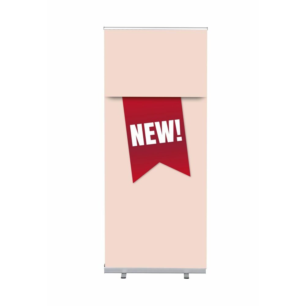 Roll-Banner Budget 85 Komplettset Motiv „Neu“ Rot Englisch, Showdown Displays