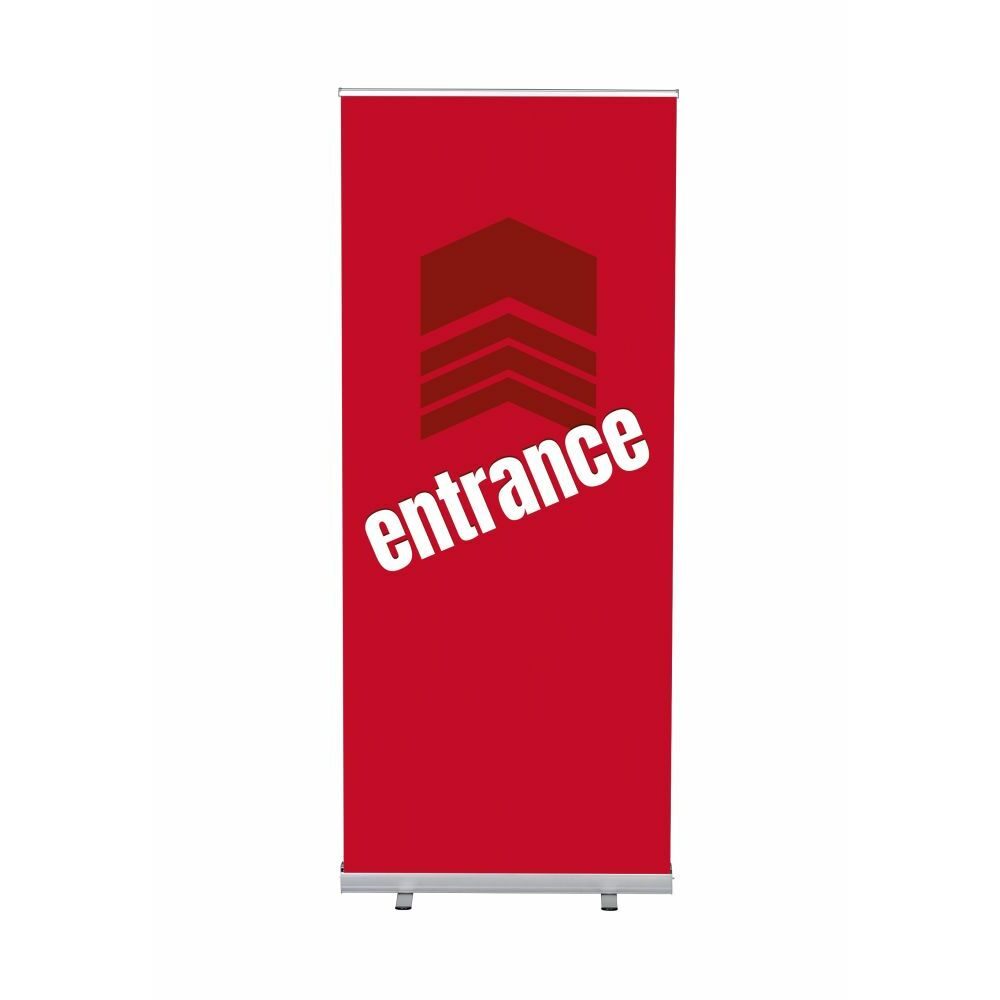 Roll-Banner Budget 85 Komplettset Motiv „Eingang“ Rot Englisch, Showdown Displays