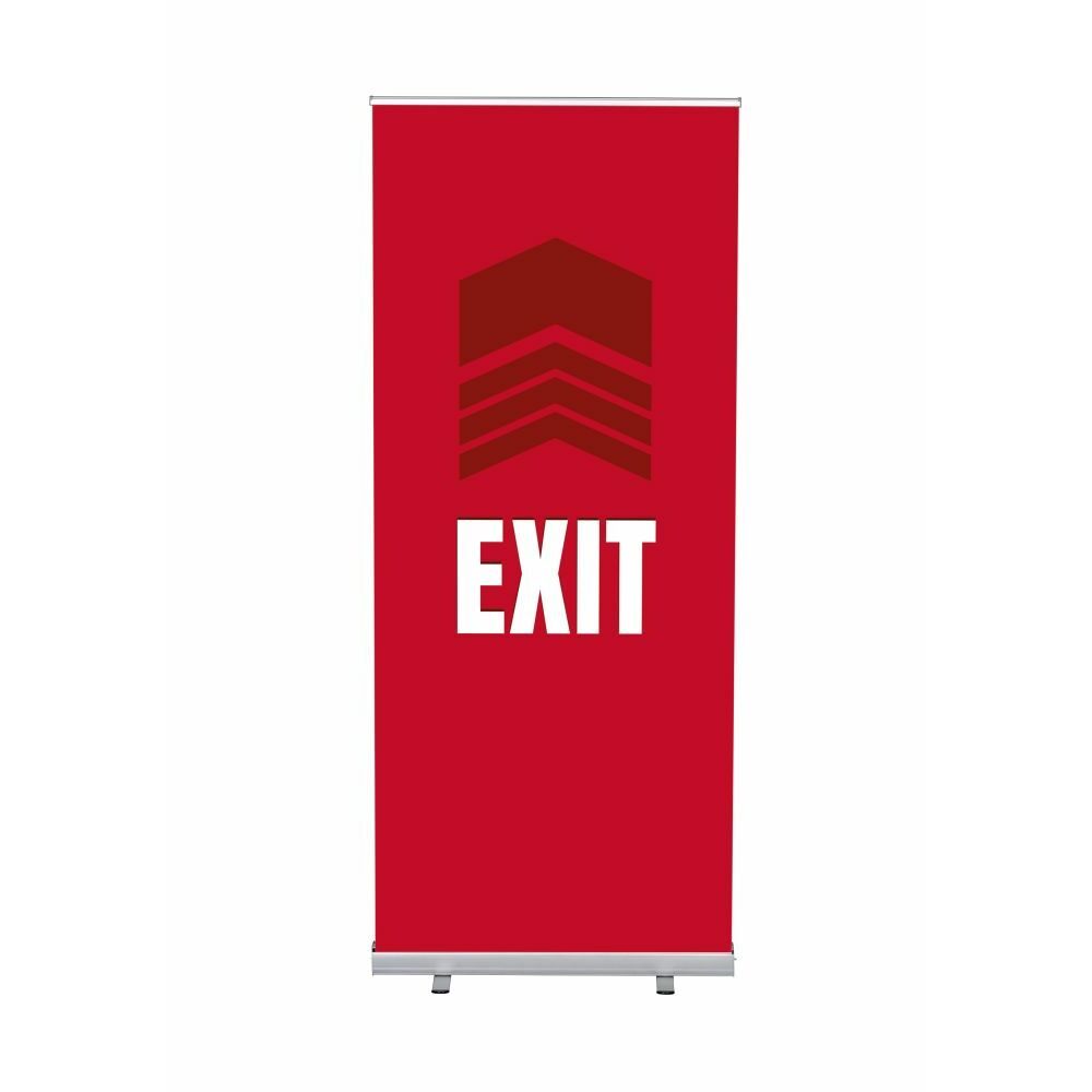 Roll-Banner Budget 85 Komplettset Motiv „Ausgang“ Rot Englisch, Showdown Displays