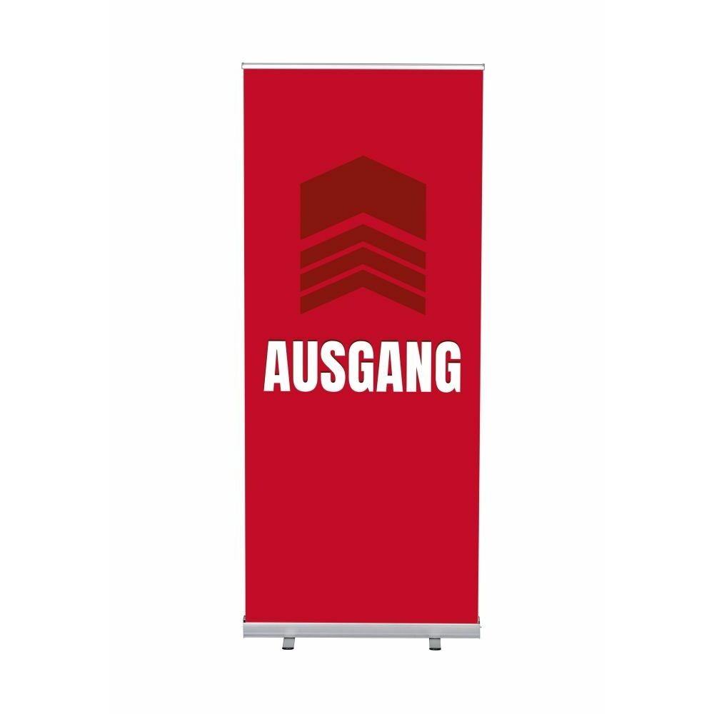 Roll-Banner Budget 85 Komplettset Motiv „Ausgang“ Rot Deutsch, Showdown Displays