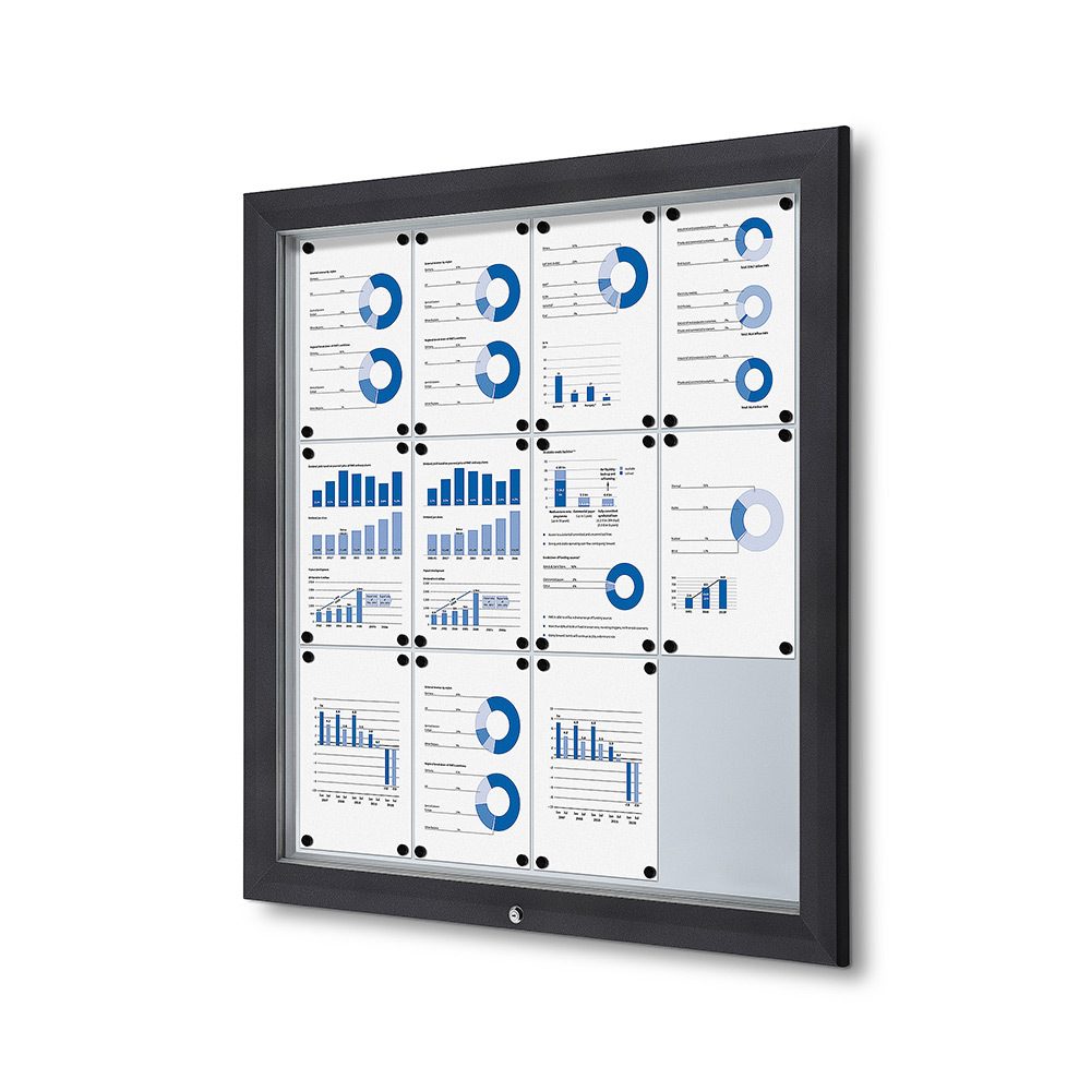 Schaukasten Außen Premium 12xA4 RAL 7016, Showdown Displays