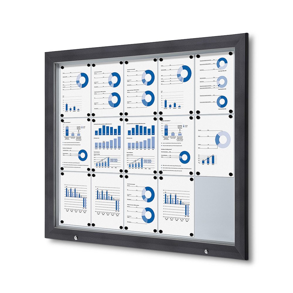 Schaukasten Außen Premium 15xA4 RAL 7016, Showdown Displays