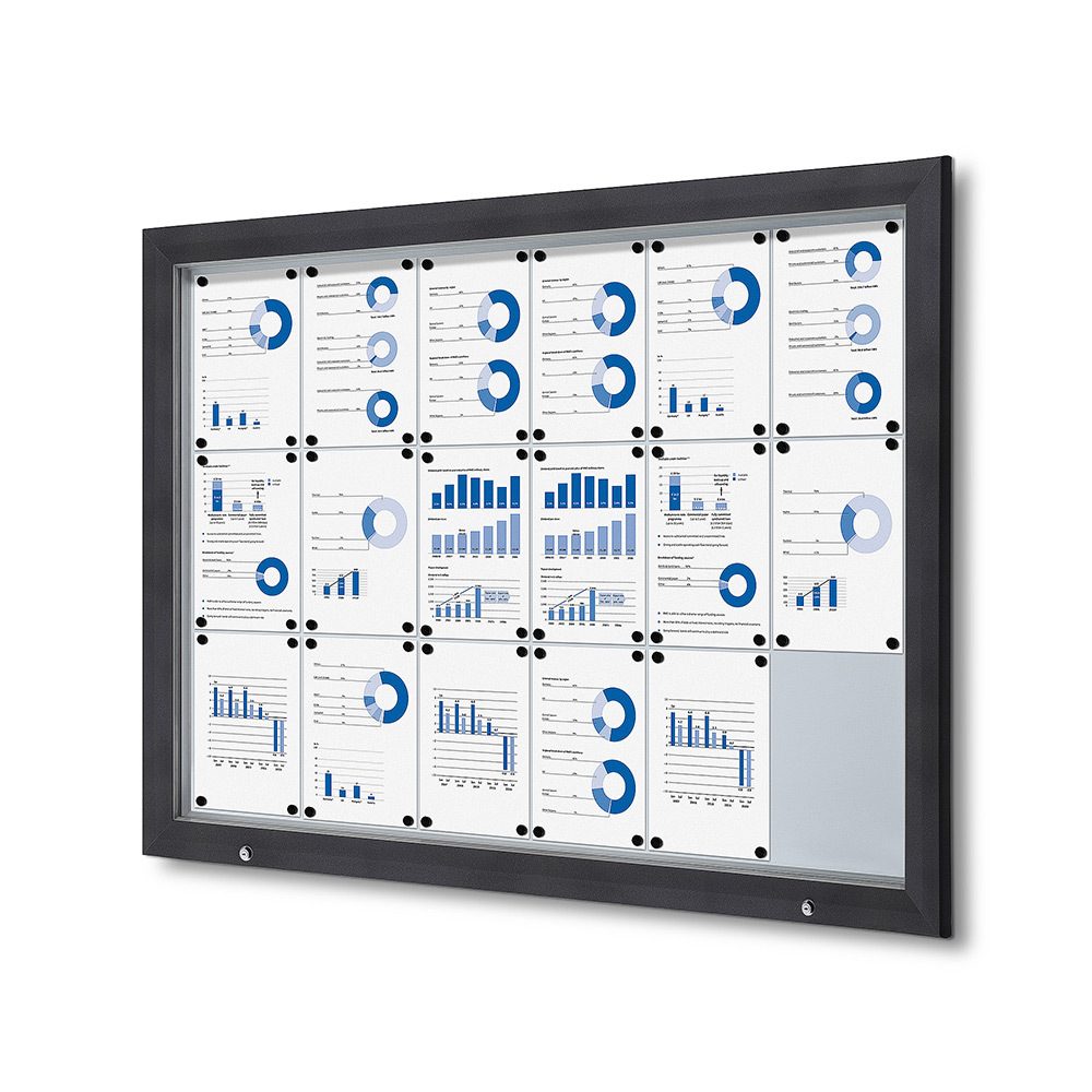 Schaukasten Außen Premium 18xA4 RAL 7016, Showdown Displays