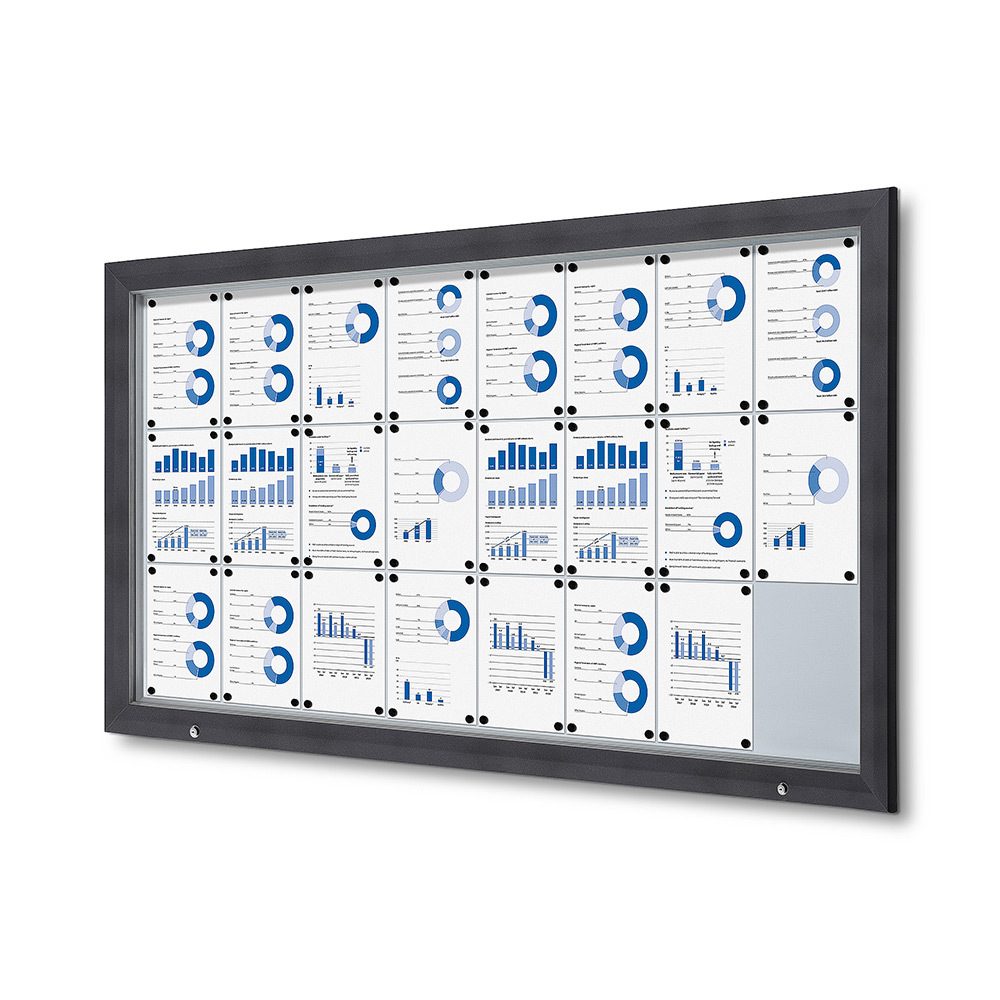 Schaukasten Außen Premium 24xA4 RAL 7016, Showdown Displays