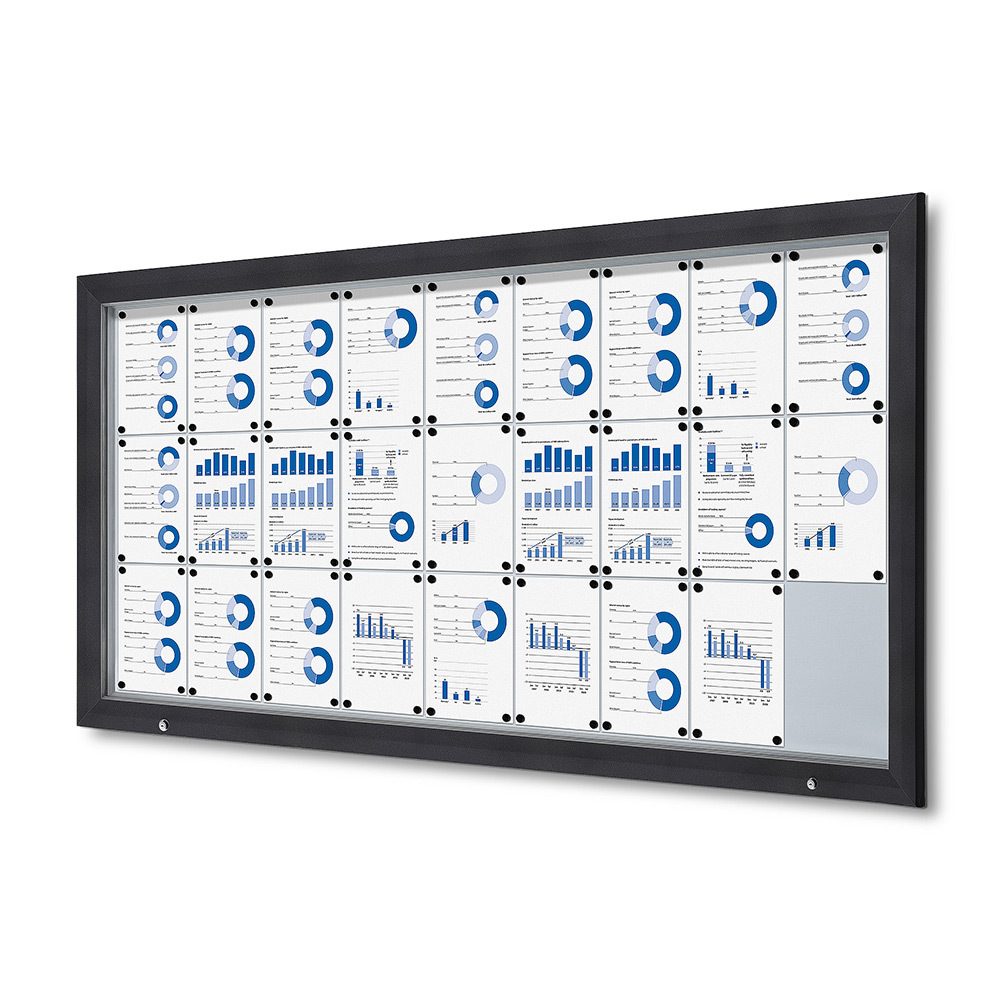 Schaukasten Außen Premium 27xA4 RAL 7016, Showdown Displays