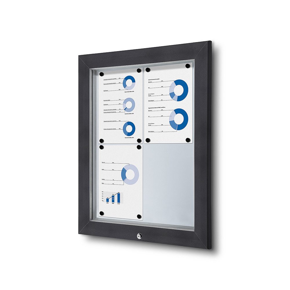 Schaukasten Außen Premium 4xA4 RAL 7016, Showdown Displays