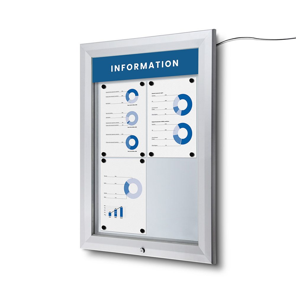 Schaukasten Außen Premium 4xA4 LED, Showdown Displays